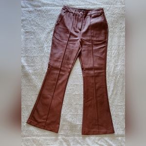 Brown Leather Bellbottoms